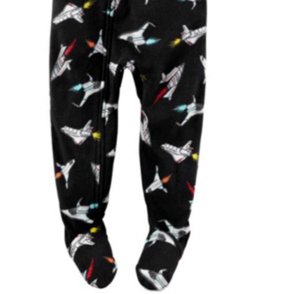 Carter's Pajamas Sleeper Blue Boys PJs Space Rockets Sleepwear Footed - Picture 3 of 5